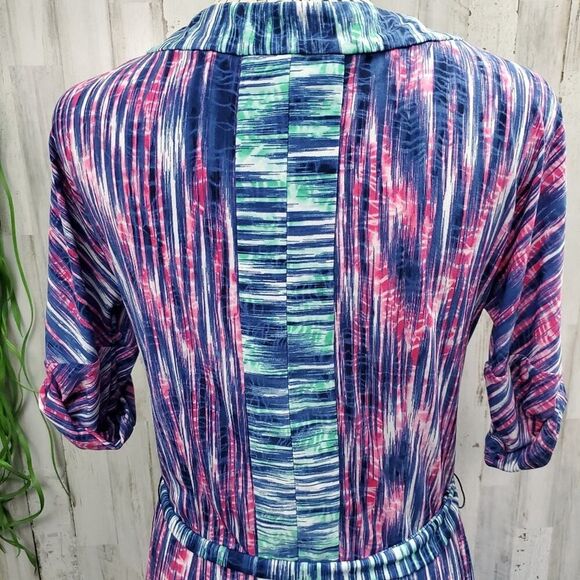 BCBGMaxAzria Faux Wrap Dress Multicolored Size XS - Picture 7 of 8